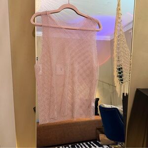 Pink Mesh Sparkle Embellished Top - NWOT